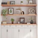vidaXL világosbarna kezelt tömör tölgyfa fali polc 180 x 60 x (2-6) cm (363723)