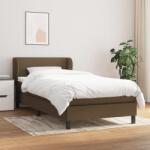 vidaXL sötétbarna szövet rugós ágy matraccal 80 x 200 cm (3126040) - vidaxl