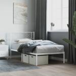 vidaXL fehér fém ágykeret fejtámlával 90x190 cm (372318)