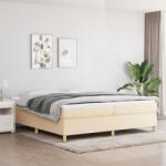 vidaXL krémszínű szövet ágykeret matrac nélkül 200 x 200 cm (3120990)