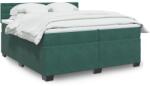 vidaXL sötétzöld bársony rugós ágy matraccal 200x200 cm (3286417)