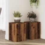 vidaXL 2 db antik fa színű szerelt fa növénytartó állvány 25x25x35 cm (852913)