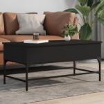 vidaXL fekete szerelt fa és fém dohányzóasztal 100 x 50 x 45 cm (845396) - vidaxl
