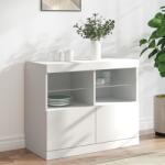 vidaXL fehér tálalószekrény LED-világítással 81 x 37 x 67 cm (836658) - vidaxl