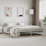 vidaXL fehér fém ágykeret fej- és lábtámlával 193 x 203 cm (353610)