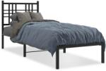 vidaXL fekete fém ágykeret fejtámlával 75 x 190 cm (376314)