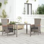vidaXL 2 db szürke polyrattan dönthető kerti szék párnákkal (319530)