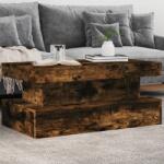 vidaXL füstös tölgy színű dohányzóasztal LED-lámpákkal 90x50x40 cm (839851)
