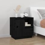 vidaXL 2 db fekete tömör fenyőfa éjjeliszekrény 50 x 34 x 50 cm (814487)