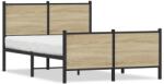 vidaXL sonoma tölgy színű fém ágykeret matrac nélkül 120 x 200 cm (4007732)
