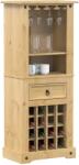 vidaXL Corona tömör fenyőfa bortartó 56x35x134, 5 cm (4005686)