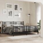 vidaXL fekete fém ágykeret fej- és lábtámlával 193 x 203 cm (376348)