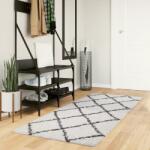 vidaXL krém és fekete hosszú szálú bozontos modern szőnyeg 80x200 cm (375362)