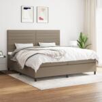 vidaXL tópszínű szövet rugós ágy matraccal 200 x 200 cm (3141885)