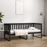 vidaXL fekete tömör fenyőfa kanapéágy 90 x 190 cm (820885)