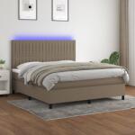 vidaXL tópszínű szövet rugós és LED-es ágy matraccal 180 x 200 cm (3135057)