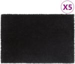 vidaXL 5 db fekete rojtos kókuszrost lábtörlő 40 x 60 cm (155572)