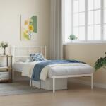 vidaXL fehér fém ágykeret fejtámlával 107x203 cm (372224) - vidaxl
