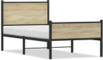 vidaXL sonoma tölgy színű fém ágykeret matrac nélkül 100 x 200 cm (4007899)