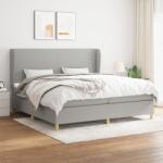vidaXL világosszürke szövet rugós ágy matraccal 200 x 200 cm (3128389)