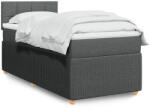 vidaXL sötétszürke szövet rugós ágy matraccal 100 x 200 cm (3287368)