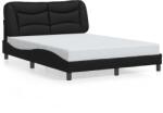 vidaXL fekete műbőr ágykeret LED-világítással 120 x 200 cm (3213920)