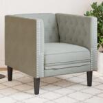 vidaXL világosszürke bársony Chesterfield kanapéfotel (372673)