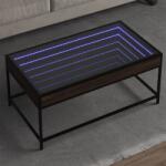 vidaXL barna tölgy végtelen hatású LED-es dohányzóasztal 90x50x41 cm (847691)