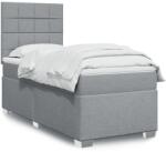 vidaXL világosszürke szövet rugós ágy matraccal 90x190 cm (3292643)