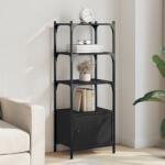 vidaXL 3 szintes fekete szerelt fa könyvespolc 41 x 30 x 109, 5 cm (838998)