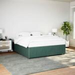 vidaXL sötétzöld bársony ágykeret matrac nélkül 180x200 cm (3285027)