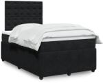 vidaXL fekete bársony rugós ágy matraccal 120x190 cm (3292300)