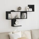 vidaXL fekete szerelt fa fali polc 100 x 15 x 70 cm (853192)