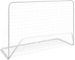 vidaXL fehér acél focikapu hálóval 182 x 61 x 122 cm (90684)