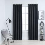 vidaXL 2 db antracitszürke sötétítőfüggöny kampókkal 140 x 175 cm (134461) - vidaxl