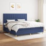 vidaXL kék szövet rugós ágy matraccal 200 x 200 cm (3142687)