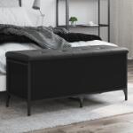 vidaXL fekete szerelt fa tárolópad 102 x 42 x 45 cm (835147) - vidaxl