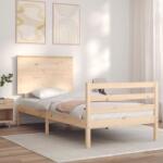 vidaXL tömör fa ágykeret fejtámlával 100 x 200 cm (3195211)