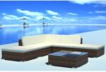 vidaXL 6-részes barna polyrattan kerti társalgószett párnákkal (42085)