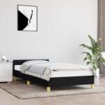vidaXL fekete szövet ágykeret matrac nélkül 100x200 cm (347393)
