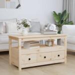 vidaXL tömör fenyőfa dohányzóasztal 102 x 49 x 55 cm (820931)