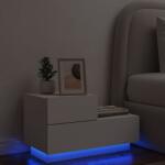 vidaXL fehér éjjeliszekrény LED-világítással 70 x 36 x 40, 5 cm (836777)