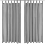 vidaXL 2 db szürke mikroszatén függöny karikákkal 140 x 245 cm (132215)
