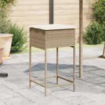 vidaXL 2 db bézs polyrattan kerti bárszék párnával (368321)