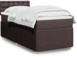 vidaXL sötétbarna szövet rugós ágy matraccal 90 x 200 cm (3287356)