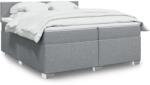vidaXL világosszürke szövet rugós ágy matraccal 200 x 200 cm (3288288)