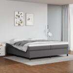 vidaXL szürke műbőr rugós ágy matraccal 200 x 200 cm (3144630)