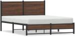 vidaXL barna tölgy színű fém ágykeret matrac nélkül 137 x 190 cm (4007939)