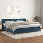 vidaXL sötétkék bársony rugós ágy matraccal 200x200 cm (3130863)