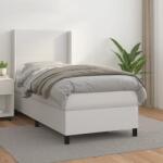 vidaXL fehér műbőr rugós ágy matraccal 80 x 200 cm (3132346)